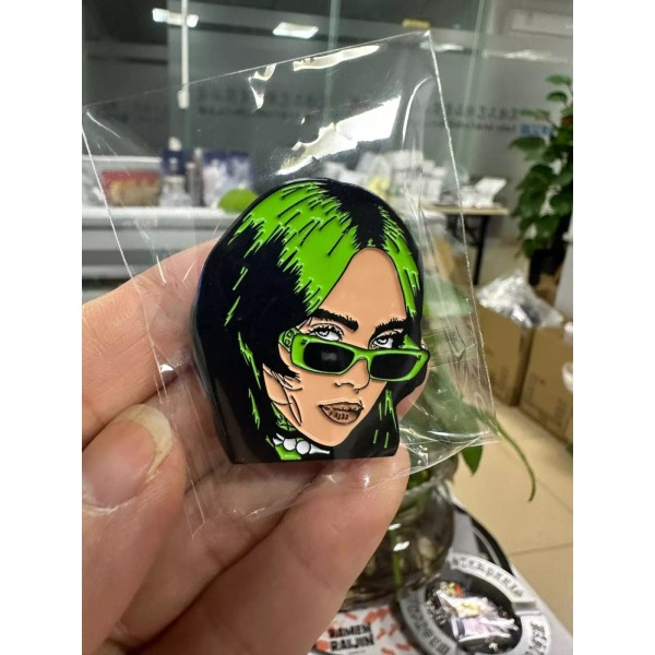 Billie Green Hair Enamel Pin - Pop Music Chihiro Hit