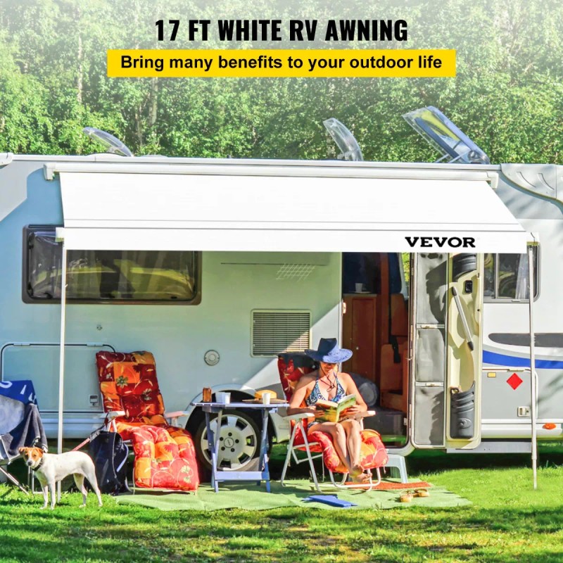 Vevor Toldo Para Autocaravana Tela De Repuesto 17pies Blanco