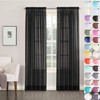 Megachest a pair of slot top voile curtains (Black, 56"