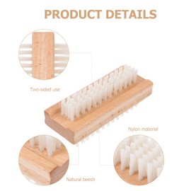 VICASKY 1Pc Dual Sided Nail Brush Tool Comfortable Bristle Wooden Nail Art Brush for Manicure Pedicure for Cleaning Dirt Under Fingernails Toes Convenient Bathroom Use
