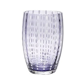 Zafferano Perle Glass Tumbler Lavender 11oz (Set of 2)
