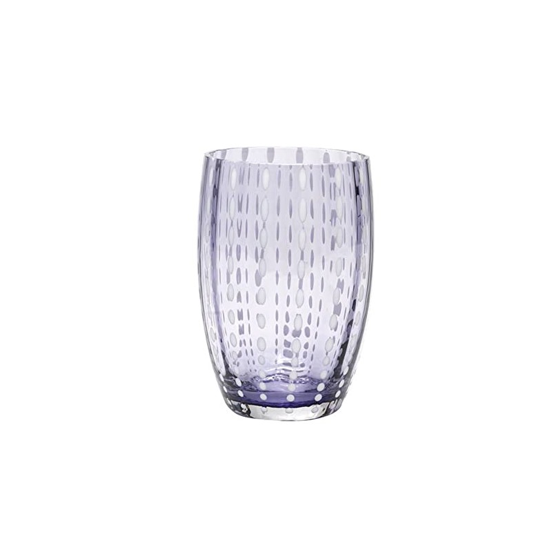 Zafferano Perle Glass Tumbler Lavender 11oz (Set of 2)