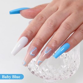 Imtiti Blue Gel Nail Polish, Baby Blue Gel Polish High Gloss Soak Off UV LED Spring Summer Art Manicure Salon DIY Design 10ML