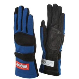 RaceQuip Race Gloves 355 Series 2 Layer Nomex SFI 3.3/5 Certified Blue X-Large 355026