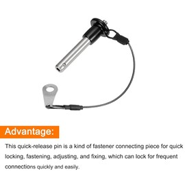 ZENWORYS 2 Pack 304 Stainless Steel Quick Release Pin Ball Locking Pin with Push Button Round Handle Lanyard Usable Length 30mm