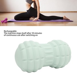 Vibrating Peanut Massage Ball, Electric Double Lacrosse Massage Ball, 4 Vibrating Speeds Deep Tissue TPE Trigger Point Massager Roller for Back Neck Foot Muscle (Green)