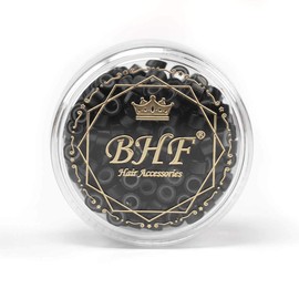 200 abalorio de silicona de aluminio micro nano anillos de 3 mm forradas para I Tip/Nano extensiones de pelo, Color Negro, 2 Bottles