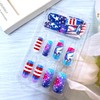 CJDLTS Independence Day Press on Nails Medium Square Stars Stripes