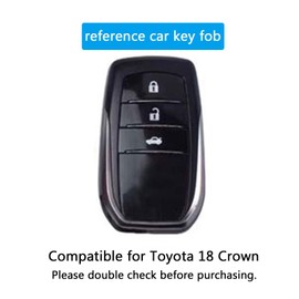 Kwak's Car Key Cover PC Key Case Carbon Fibre Pattern Compatible with Toyota 18 Crown Smart Car Key Protector with Key Ring, black