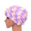 Medifier Badekappe mit Blumenmuster, Retro-Stil, für Damen, Lila und Hellrosa