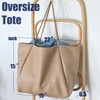 HOXIS Oversize Pu Leather Tote Women Weekender Bag Shopper Handbag