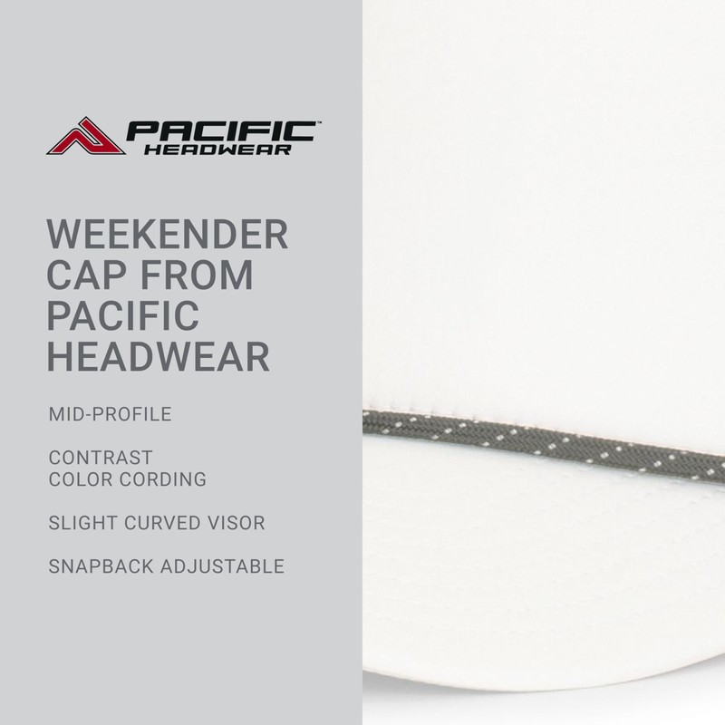 Pacific Headwear Weekender Cap, White/Graphite/White