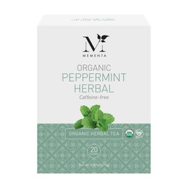Mementa Organic Herbal Peppermint Tea Caffeine Free, 20-count (Pack of 6)