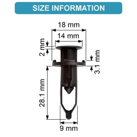 CARSO Replacement Diameter 9 mm Push Rivet Compatible with Toyota 52161-02030 (10)