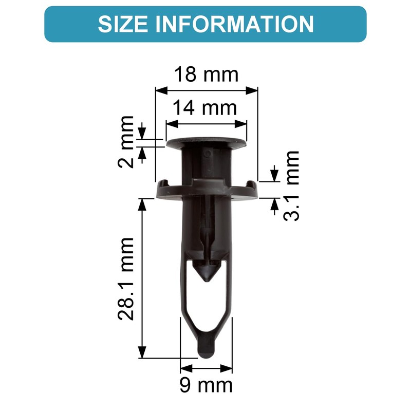 CARSO Replacement Diameter 9 mm Push Rivet Compatible with Toyota