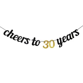 KOBOKO Garland 30th Birthday Decoration Men Women Decoration 30th Birthday Garland Banner, 30th Birthday Decoration Men Women, Birthday Decoration 30 Banner, Glitter Banner for 30th Birthday