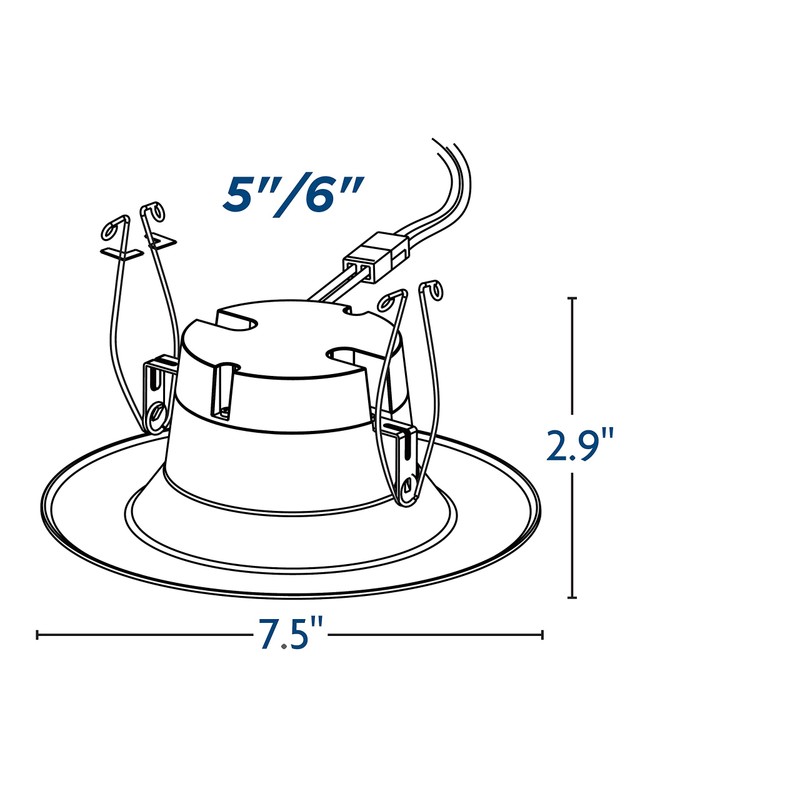 Topaz Round 6 Inch LED Recessed Retrofit Downlight, 8 W,