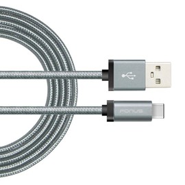 10ft USB Cable Type-C Charger Cord Power Compatible with Boost Mobile Celero 5G (2021,2024)/Celero 5G SC, Wire USB-C Long Braided Fast Charge Sync Gray