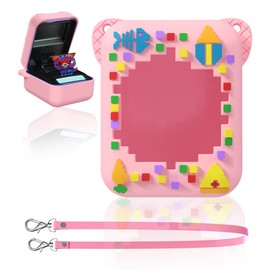 FIOPAZ Silicone Case for Bitzee Digital Pet with Lanyard, Protective Skin Sleeve for Bitzee,Bitzee Case Accessories,Bitzee Interactive Toy Digital Pet Case(Pink)