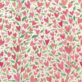 Jillson Roberts Gift Wrap, Love Grows Hearts (8 Rolls 5 feet x 30 inches)