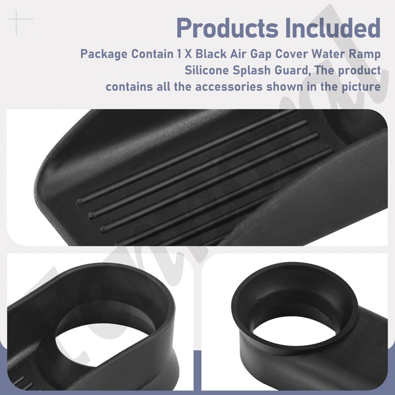 Air Gap ​Cover Water Ramp Silicone Splash ​Guard (Black), 4°