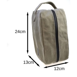 Meridian to-Go Mens Toiletries Wash Bag Khaki Heavy Waxed Canvas