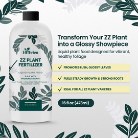 16oz ZZ Plant Fertilizer - Makes 96 Gallons of Liquid Fertilizer for Indoor Plants, Outdoor & Houseplant Food with 2-2-2 NPK Formula - Liquid Indoor Plant Food for Glossy Leaves & Strong Roots