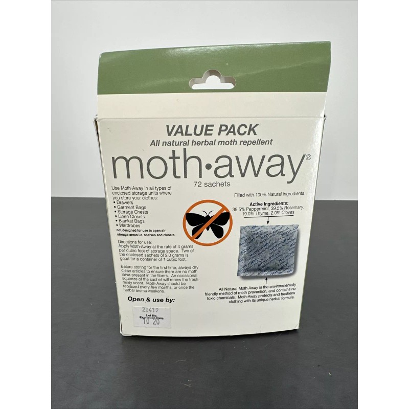 Richards Homewares Moth Away Sachets Nontoxic (White) EXPIRED 10-2020