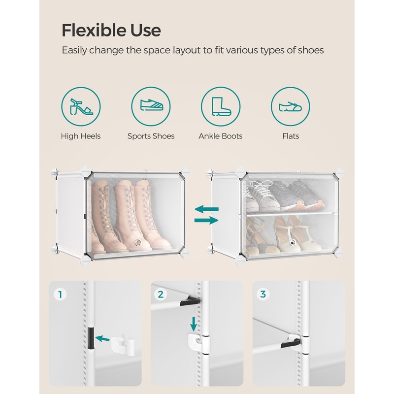 SONGMICS Shoe Rack Organizer, 8-Tier Shoe Storage Cabinet for Closet