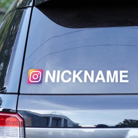 Social Media Car Sticker - Colorful Social Media Vinyl Decals for Cars - Customized Name Username Logo Brand Vinyl Sticker - Social Media Decal for Car