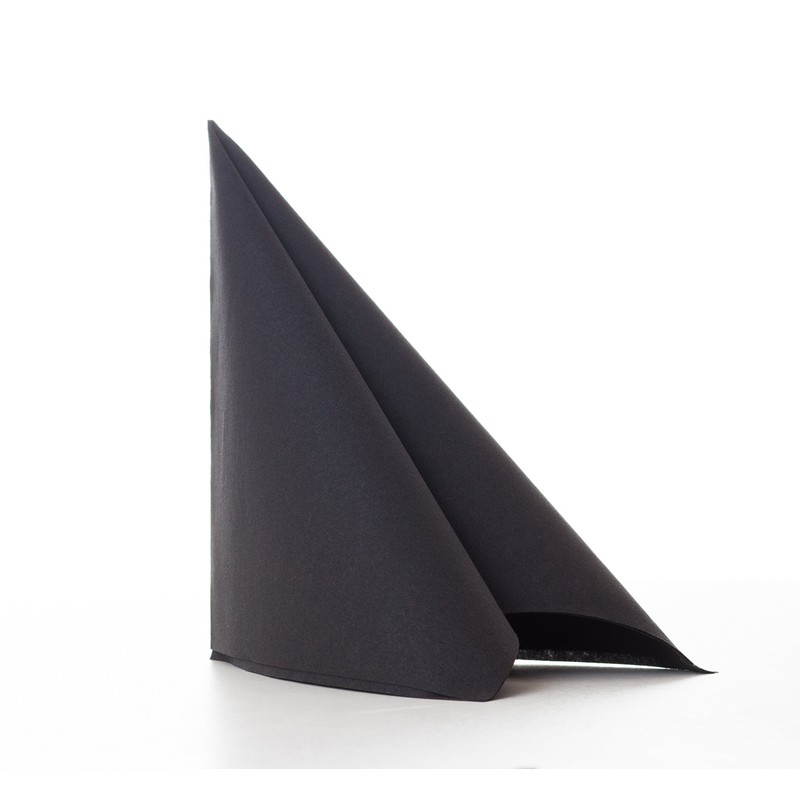 Alvotex Chic Airlaid 50, Fabric-Like, Disposable Napkins, Black, 40 x