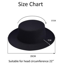 Black Fedora Flat Hat Classic Wide Brim Cap Panama Style Jazz Hat for Wedding Party Talent Performance Xmas Gift Unisex