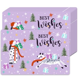 LeZakaa 50 Pack Christmas Paper Placemats for Dining Table Setting - Best Wishes Lettering & Dalmation Dog Design Disposable Placemats Decorative Table Mats for Christmas, Party - 11 x 17 Inch