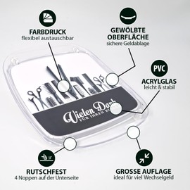 WIRKSAMWERBEN Payment Plate, Cashier Plate, Money Tray for Hairdressing Salon, Acrylic Glass, Ready Assembled