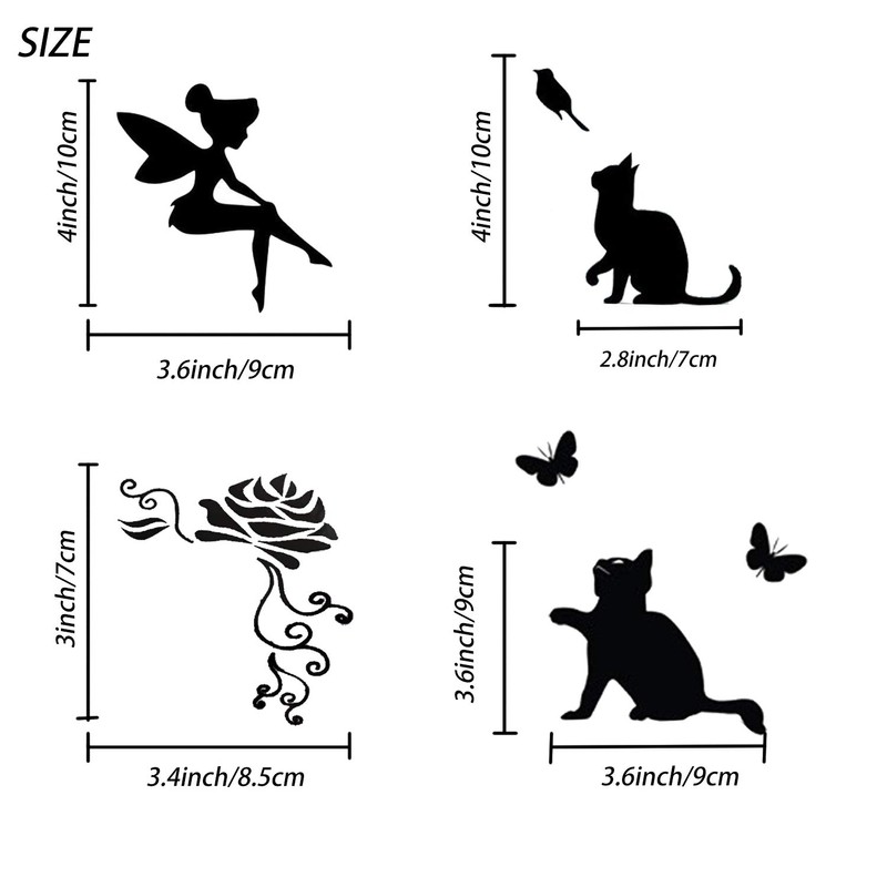 4pack Cartoon Switch Sticker Water Resistant, PVC Switch Socket Decorations