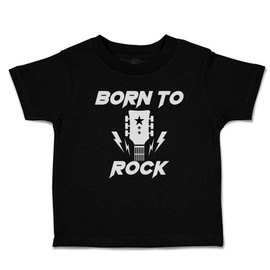Toddler T-Shirt Confidence Born to Rock with Guitar Cotton Star Boy & Girl Clothes Silhouette Baby Funny Tee Black Design Only 18 Months