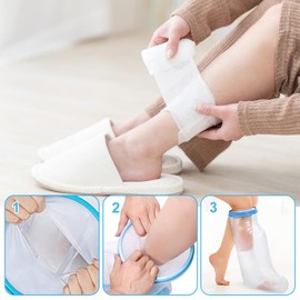 Casenly Gipsschutz Wasserdicht Bein, Wasserdichter Rutschfest für Dusche Gipsschutz Wasserdicht Füße Fuss zum Duschen Wiederverwendbar Verbandschutz Halten Sie Wunden Verbände Trocken, 63 x 41 cm