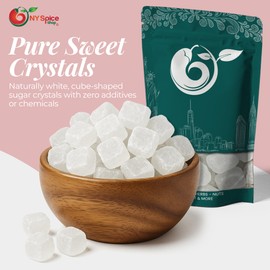 NY Spice Shop Lump Sugar Crystals - Edible Rock Clear Candy Crystals Bulk for Coffee, Tea, Cooking and Baking (1 Pound)