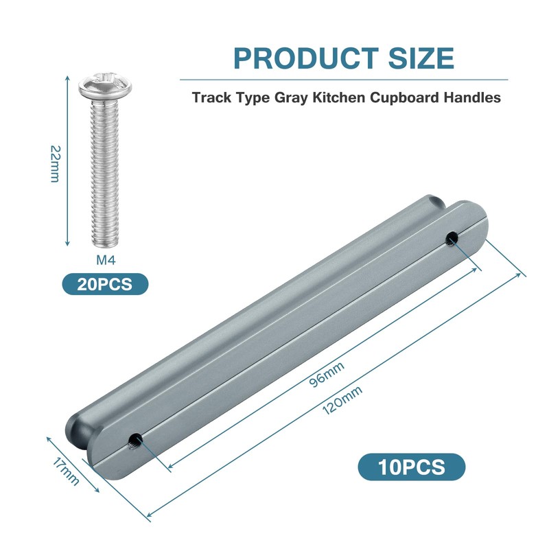 Mynoozi 10 Pack 120mm Long (96mm Hole Centre) Kitchen Cabinet