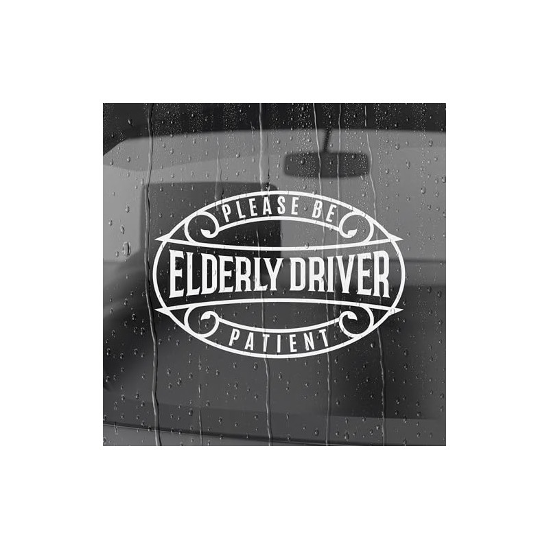 Funny Elderly Driver Please Be Patient Waterproof Car Stickers Decal