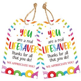 joycraft Thanks for All You Do Gift Tags, 50Pcs Colorful Thank You Tags with String, Paper Appreciate Party Favor Hangtags for Gift Box, Bouquet, Bottle, DIY Craft|3.3x2.1 in