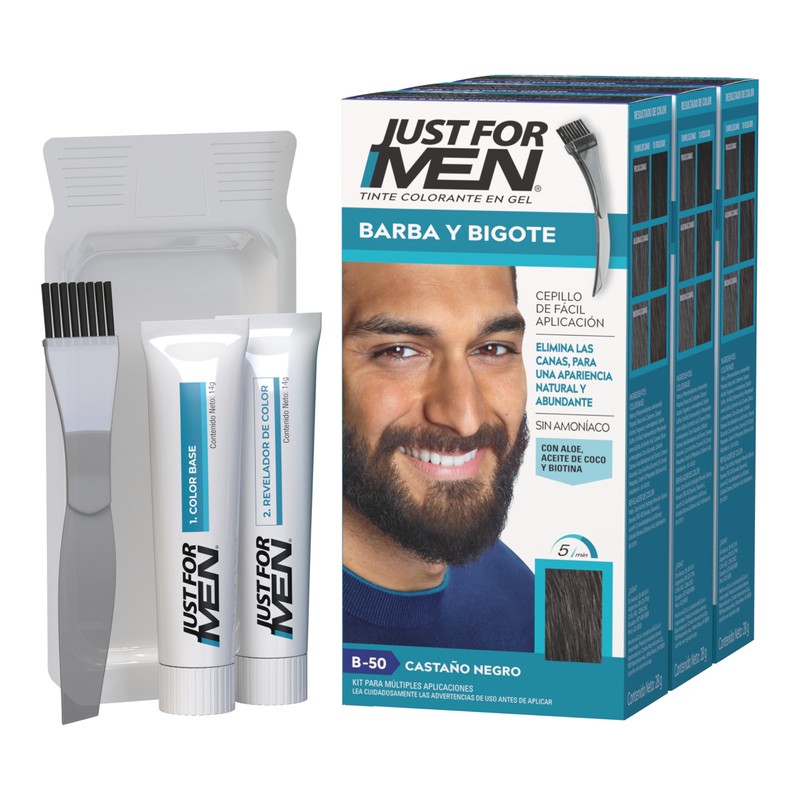 Just For Men Tinte en Gel Barba y Bigote, Castaño