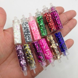 KARMELLING Holographic Nail Glitter 12 Colors Cosmetic Festival Powder Sequins Craft Glitter for Arts Face Hair Body Nail