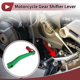 INFINAUTO Folding Motorcycle Gear Shifter Lever for Yamaha TTR 50cc Aluminum Alloy Pedal Shift Lever Arm Green Lever Red Head