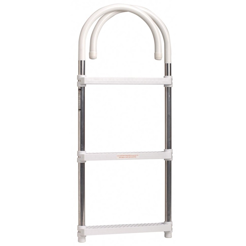 DotLine Boat Aluminum 3 Step Ladder – Folding Gunwale Hook