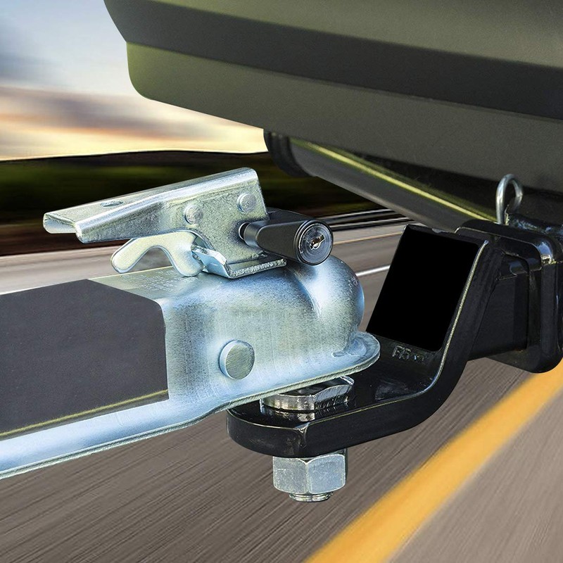 CZC AUTO Black Trailer Hitch Coupler Lock, Dia 1/4 Inch,
