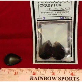 RS Champion 20 #3 COLORADO ECONOMY BLACK PAINTED HARNESS SPINNER BAIT BLADES