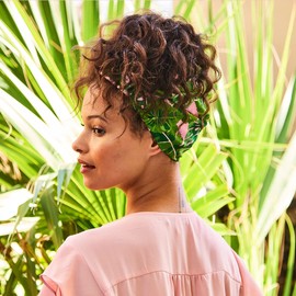 ADAMA Satin Lined Headband, Prevents breakage and Preserves Style, Satin Lined Fashion Printed Headband, Can Be Worn Multiple Ways, Perfect for Day or Night, Machine Washable, Tropical