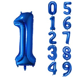 40 inch Big Size Number 1 Foil Helium Balloons Birthday Party Celebration Decoration, Digital Decorations Supplies, Wedding Anniversary Inch Decoration Kids(Dark Blue,Number 1)