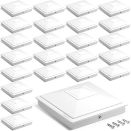 SIEDiNLAR 5x5 Pyramid Post Caps Outdoor Waterproof 5X5 Post Cover, Fits 5x5 4.5x4.5 Vinyl Wood Posts for Fence Deck Mailbox Patio (White, 24 Pack)